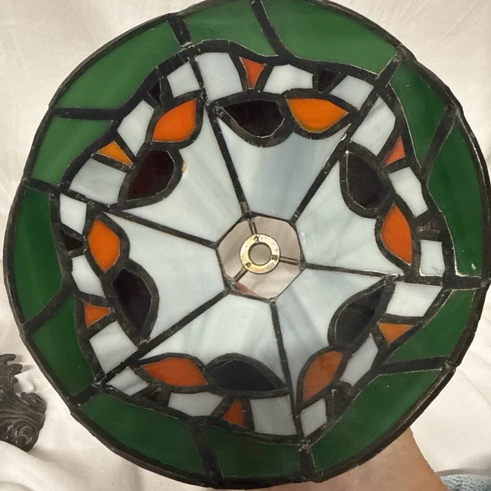 Vintage Tiffany Style Mushroom Toadstool Stained Glass Table Lamp 11